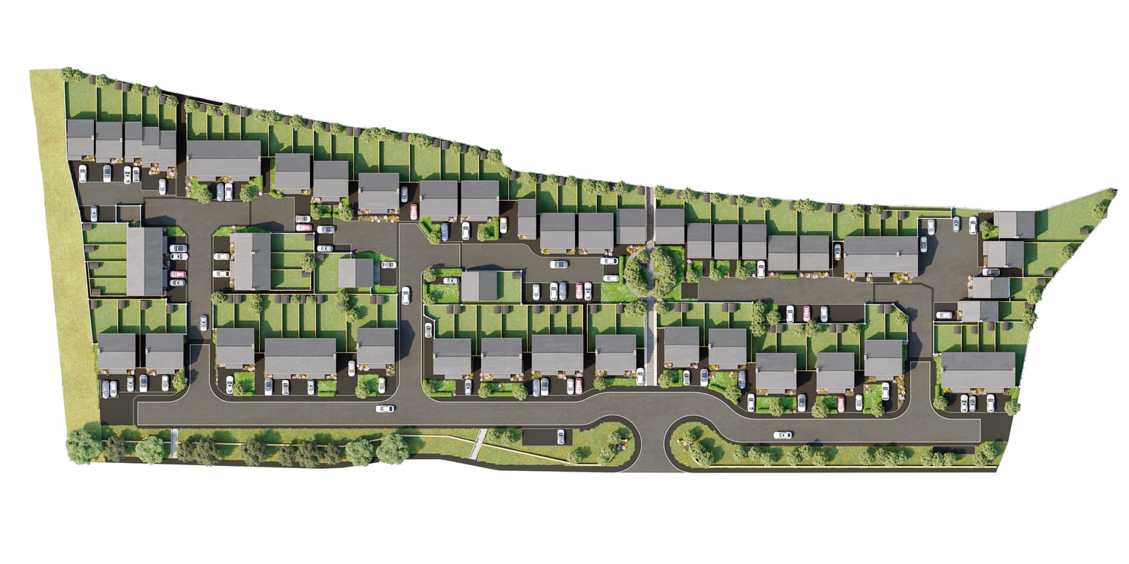 Aerial view of the Hallstead Meadow development