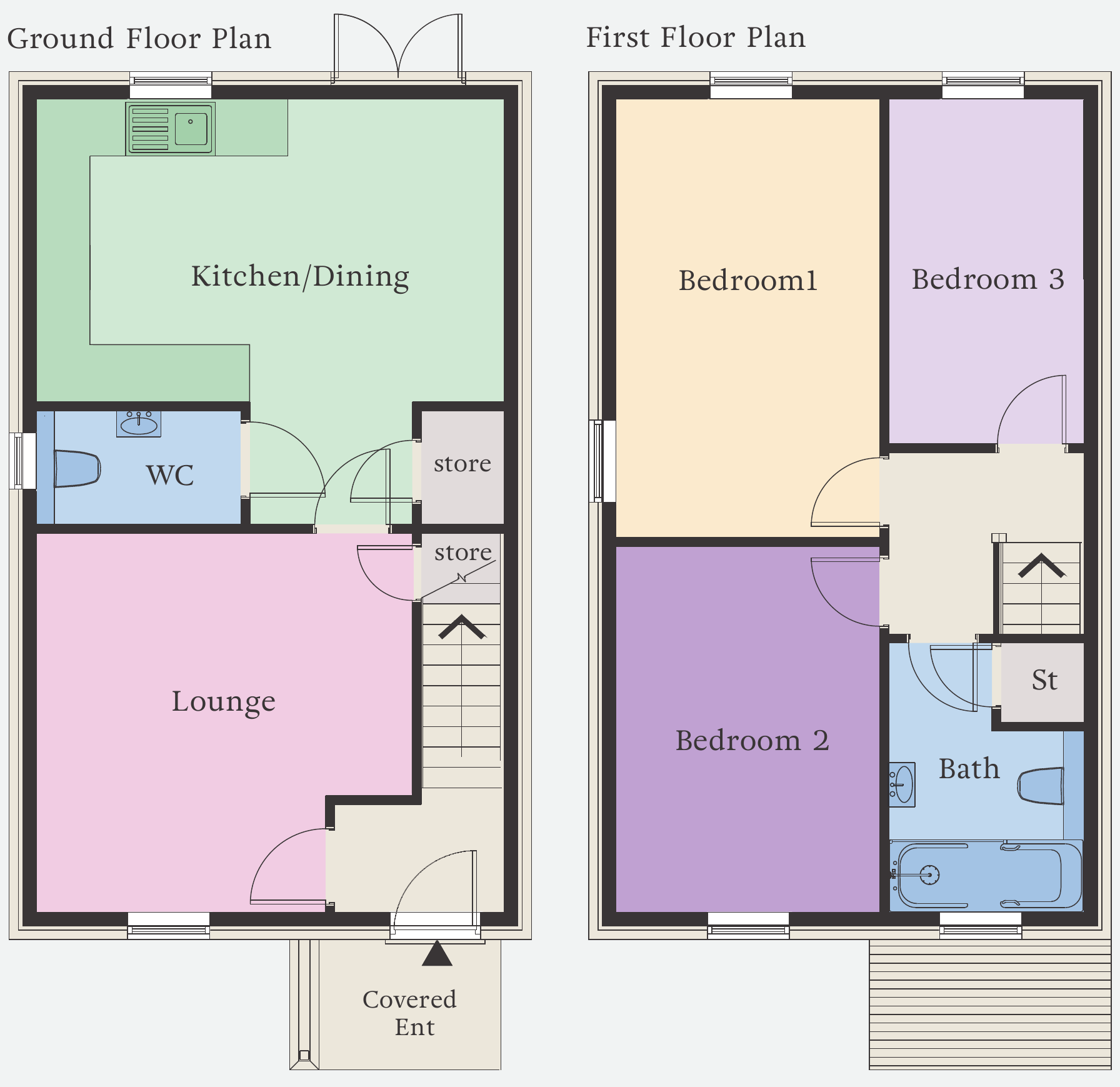 The Pavilion ground and first floor plan